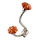 Orange Crackle Melon Ceramic Silver Iron Hook